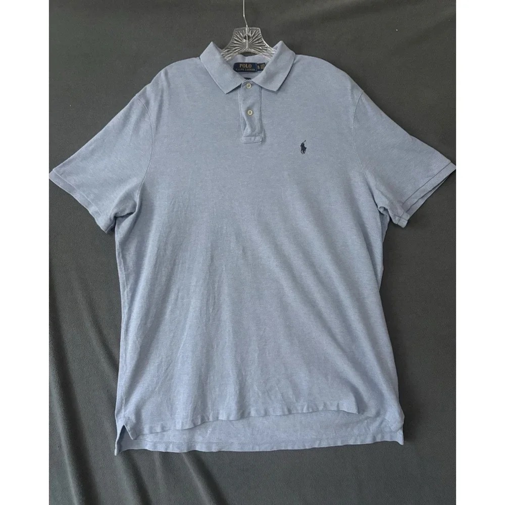 Polo Ralph Lauren Classic Fit Men's XL Blue Purple Polo Shirts SET OF TWO